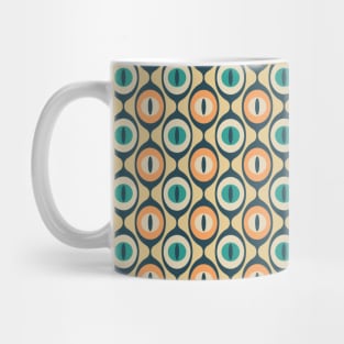 Retro Geo Pattern Charcoal, Teal, Orange, Yellow Mug